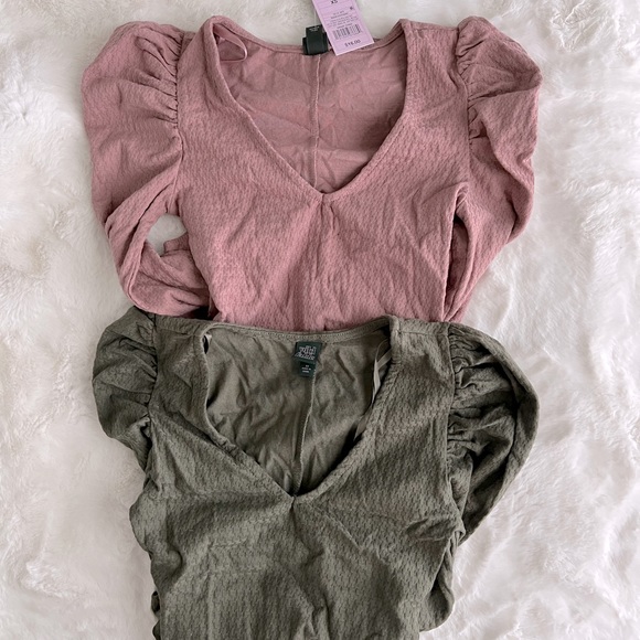 NWT bundle of long puff sleeve bodysuits - Picture 1 of 6